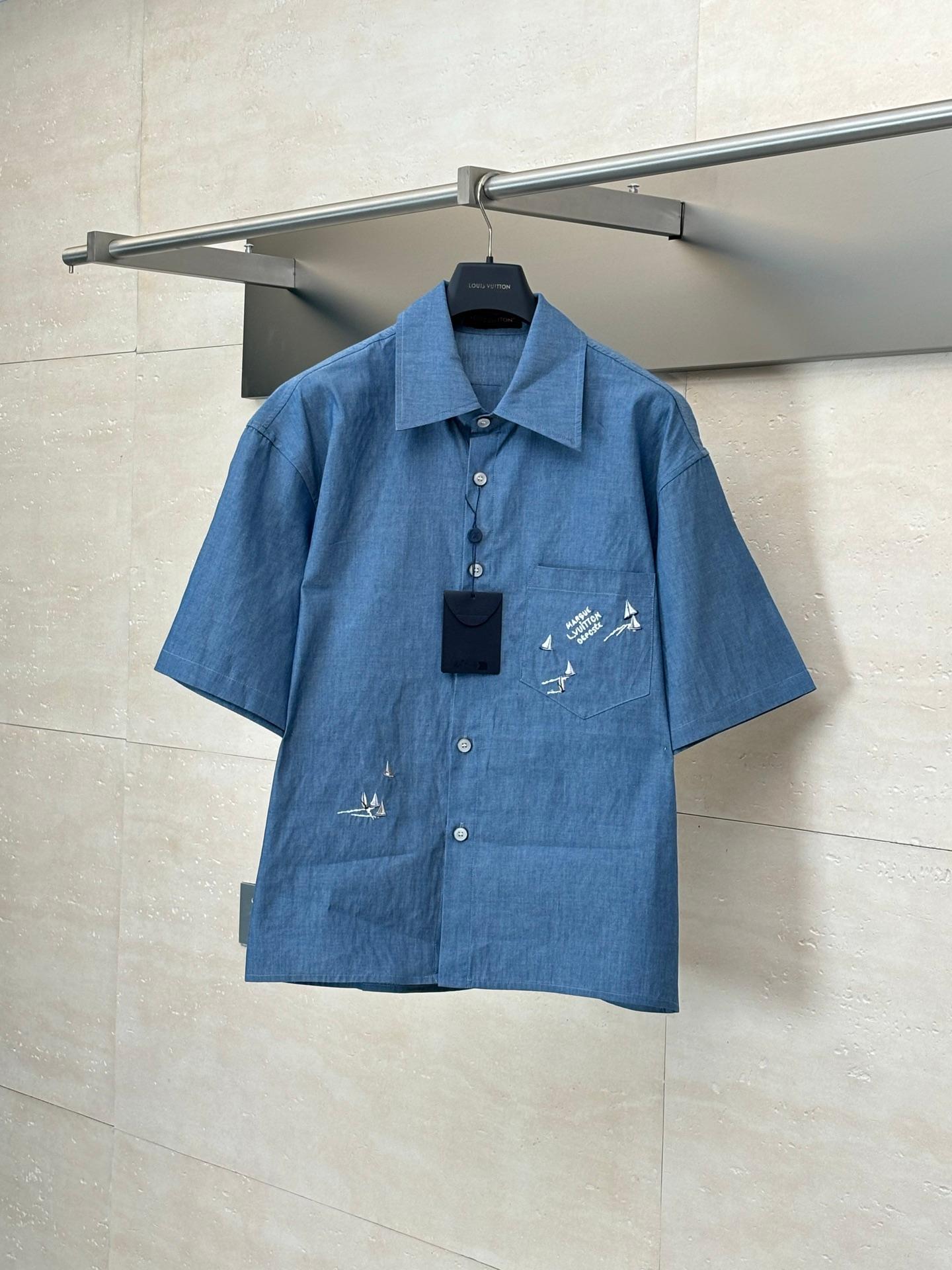 Clothing — 1V*/Louis 25Ss new embroidered sailing denim shirt