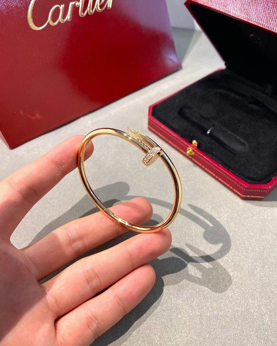 Accessories — Cartier Rose Gold Bracelet with Terminal Diamond Studs