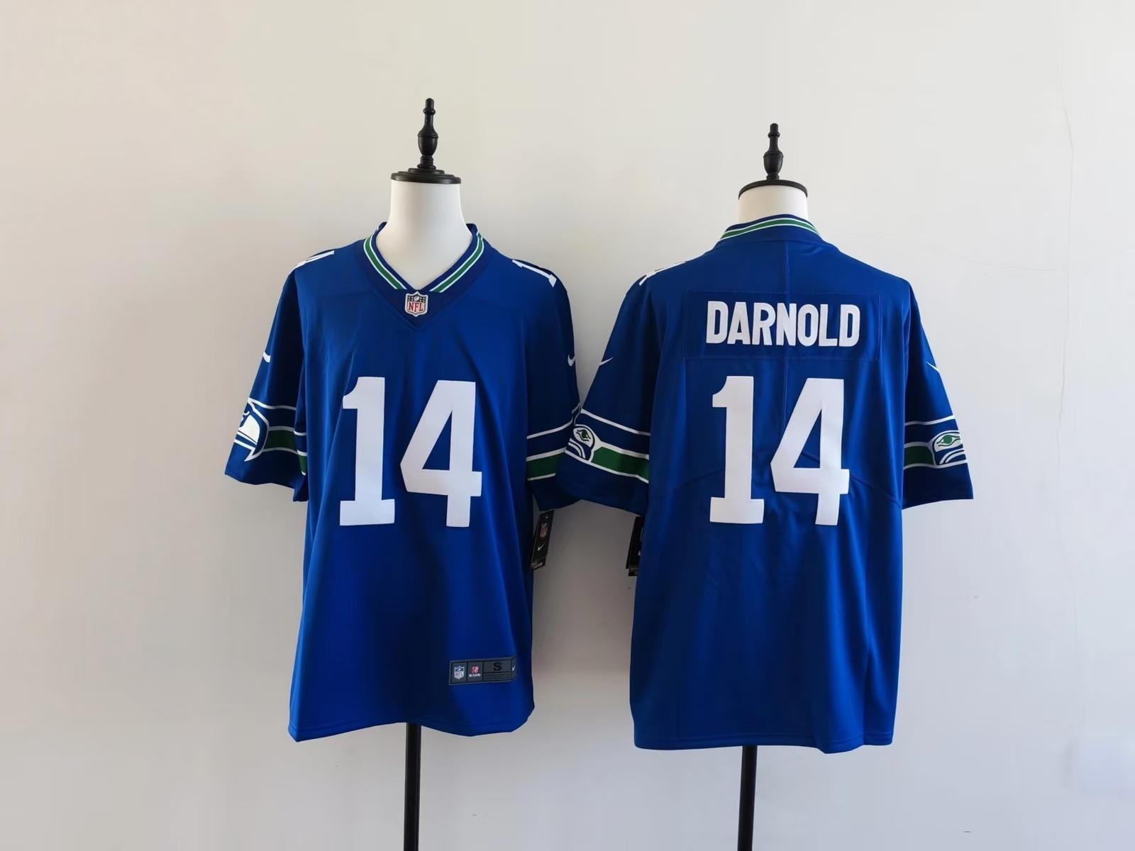 Seattle Seahawks #14 Darnold Game Jersey (Royal Blue)